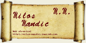 Miloš Mandić vizit kartica